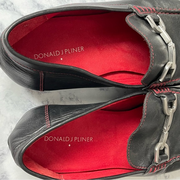 DONALD J. PLINER Black Red Stitch Mens Moccasin Loafers Slip On Shoes 9 main image 4